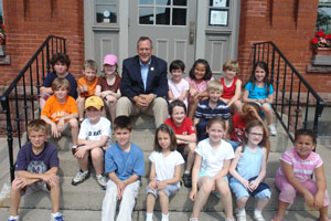 Allen Creek Students with Bill Carpenter