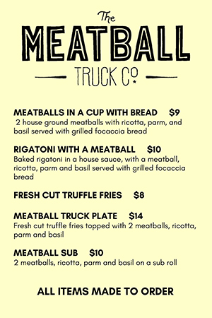 Meatball Truck Menu
